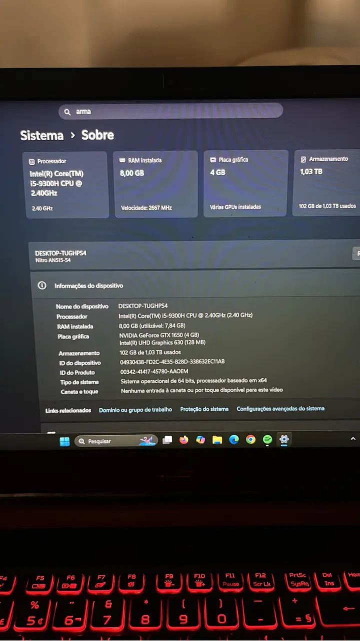 Acer nitro 5 notebook Gamer  - Foto 2