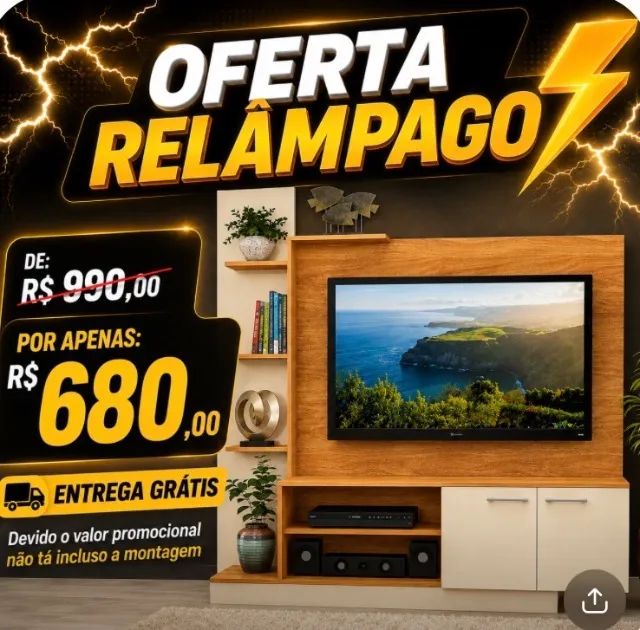 Estante Para Tv E Home Theater Até 55 Polegadas 