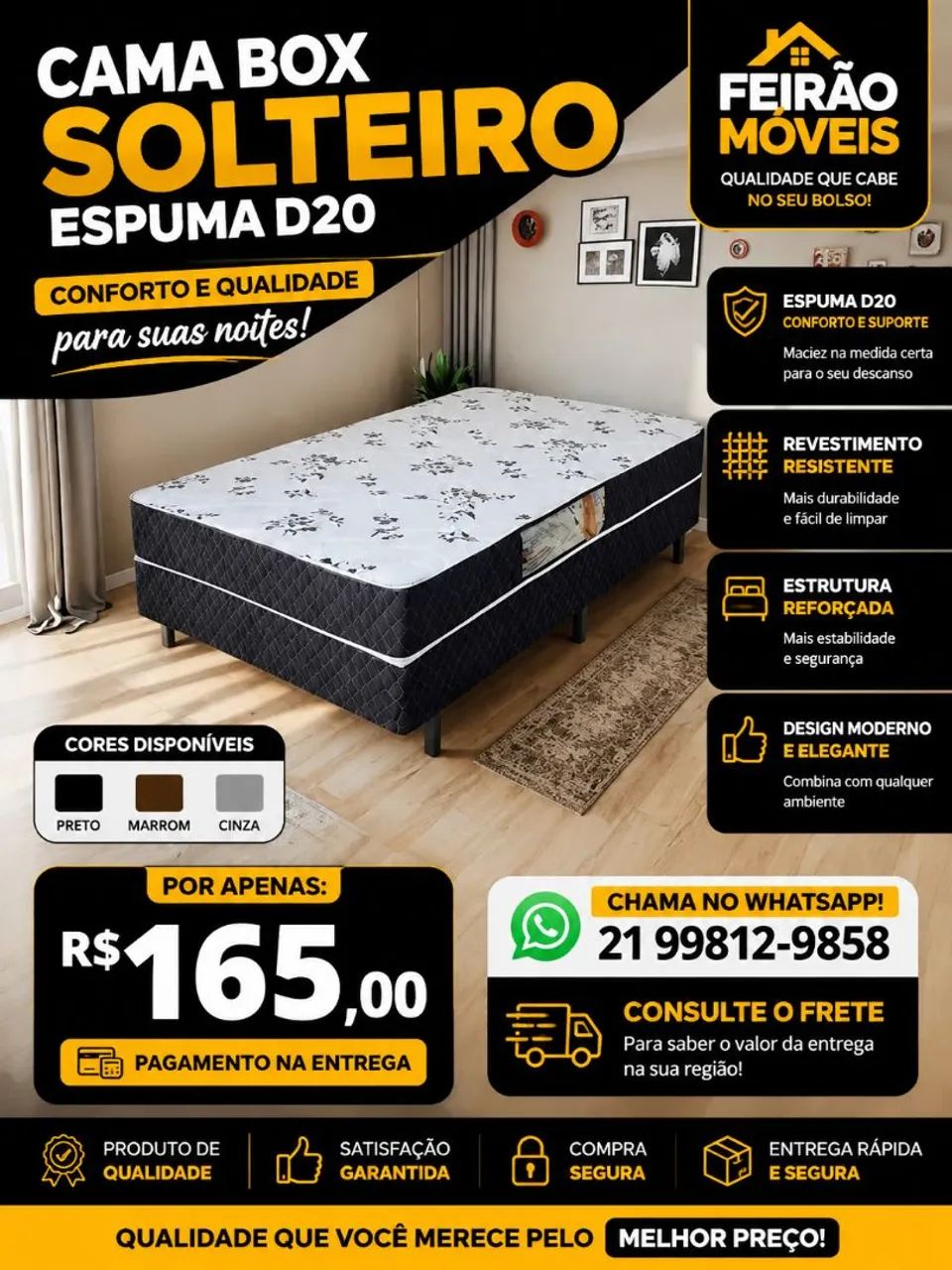 CAMA BOX SOLTEIRO D20