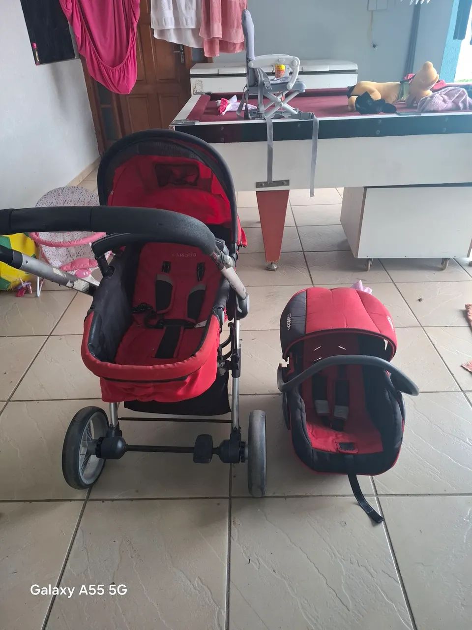 Conjunto de carrinho e bebê conforto - Foto 2