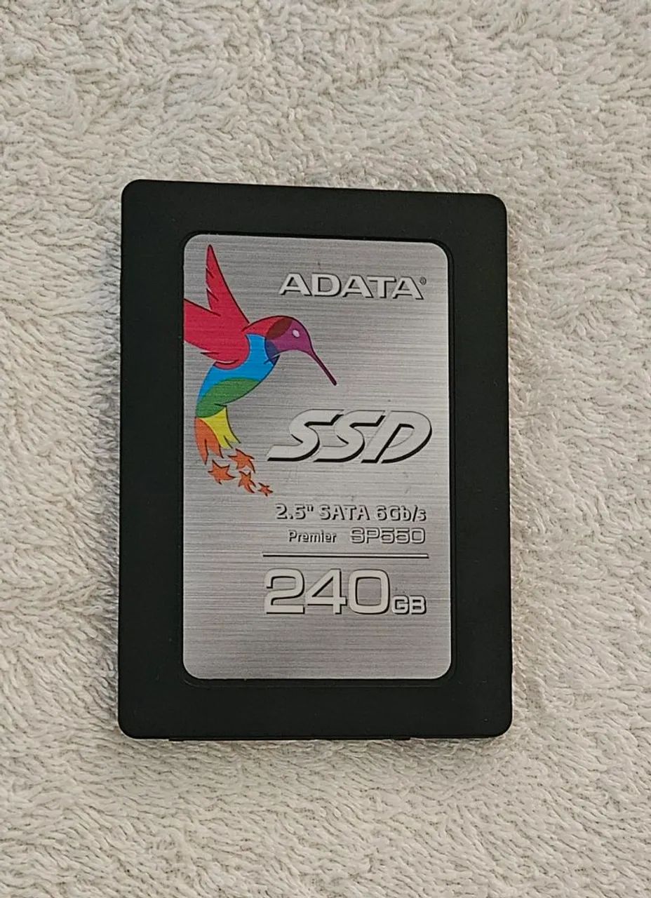Ssd Adata de 240GB <br>Obs. Saudável em todos os testes <br>Valor: 210,00