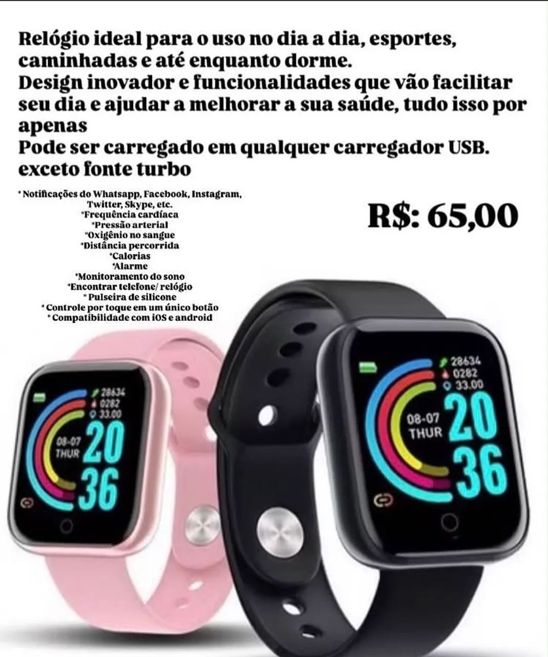 Relógio inteligente smartwatch