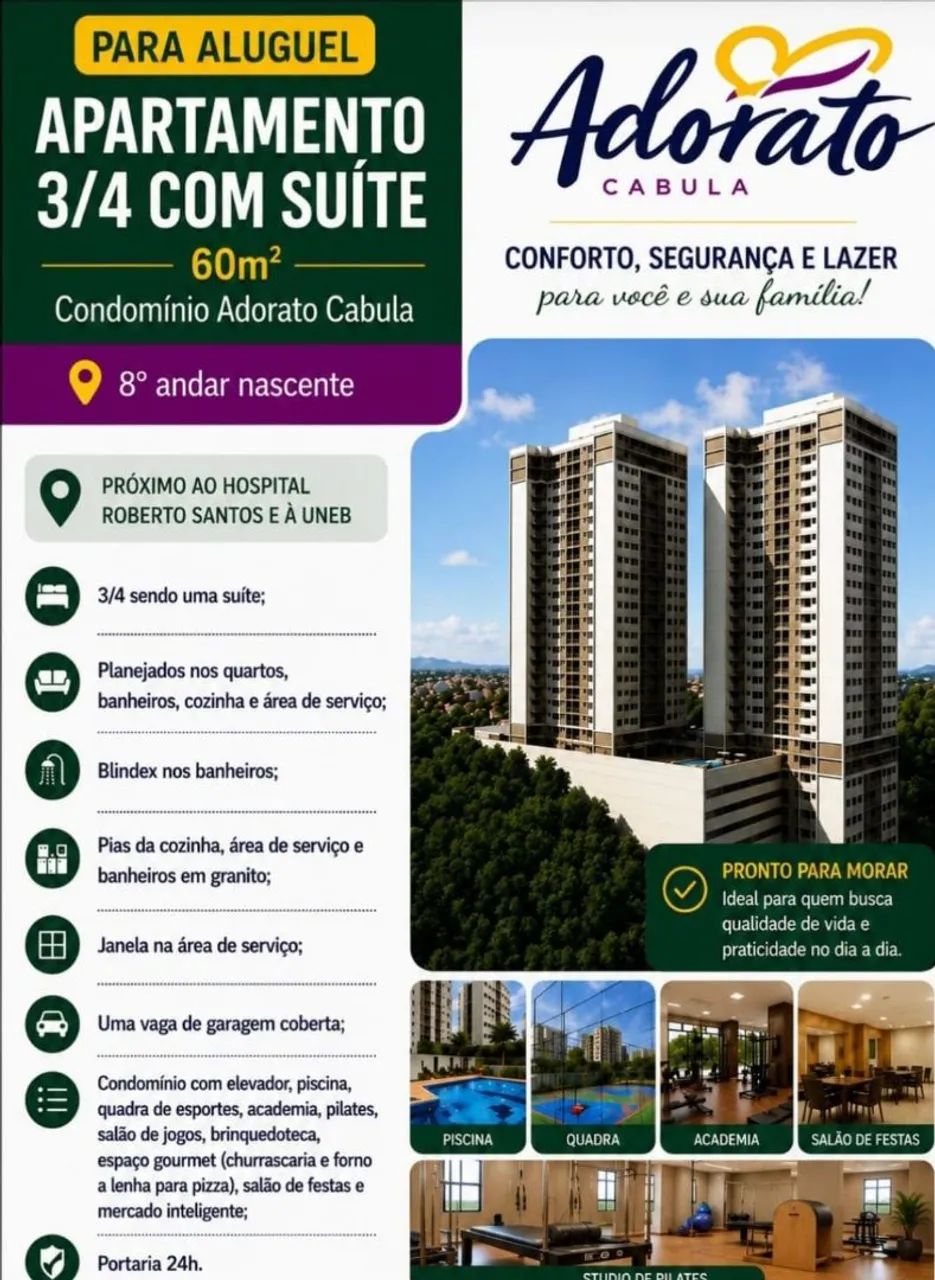 APTO 3/4 + SUITE - SEMI MOBILIADO 