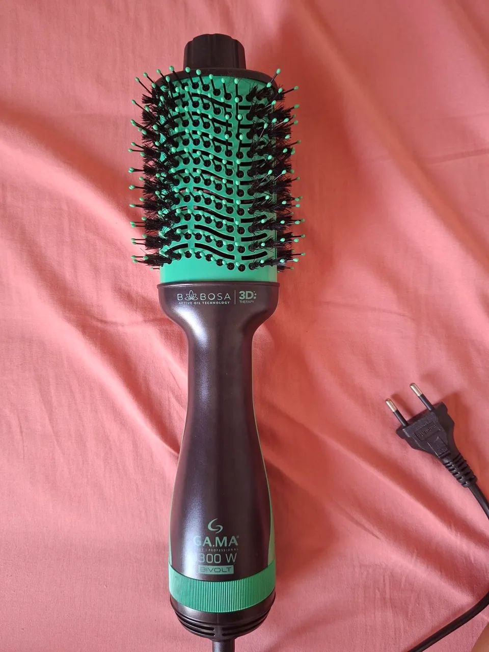Escova Secadora GA.MA Italy Babosa Brush 3D 1200W/1300W Preta/Verde - Bivolt