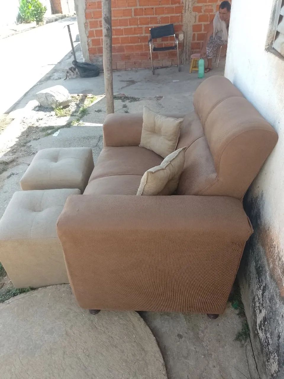 Kit sofá de 2lugar 2 puf e almofada 600 - Foto 4