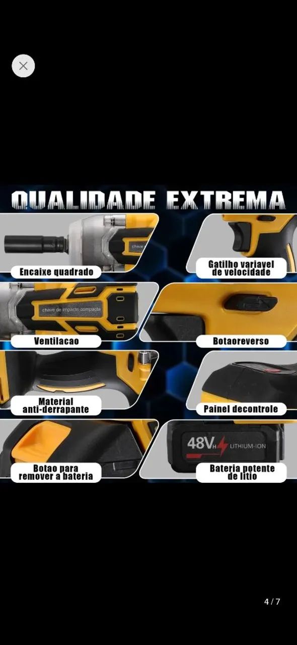 Chave de impacto 2 baterias 48v - Foto 5