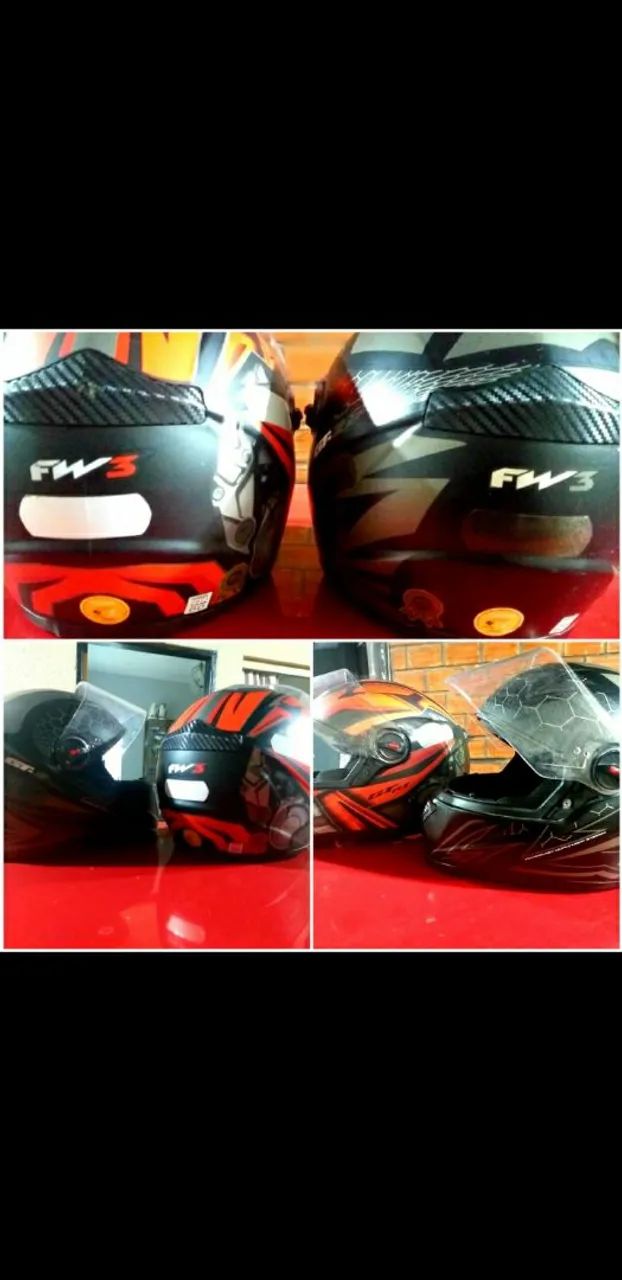 Capacete Fw3 seminovos R$ 280 cada