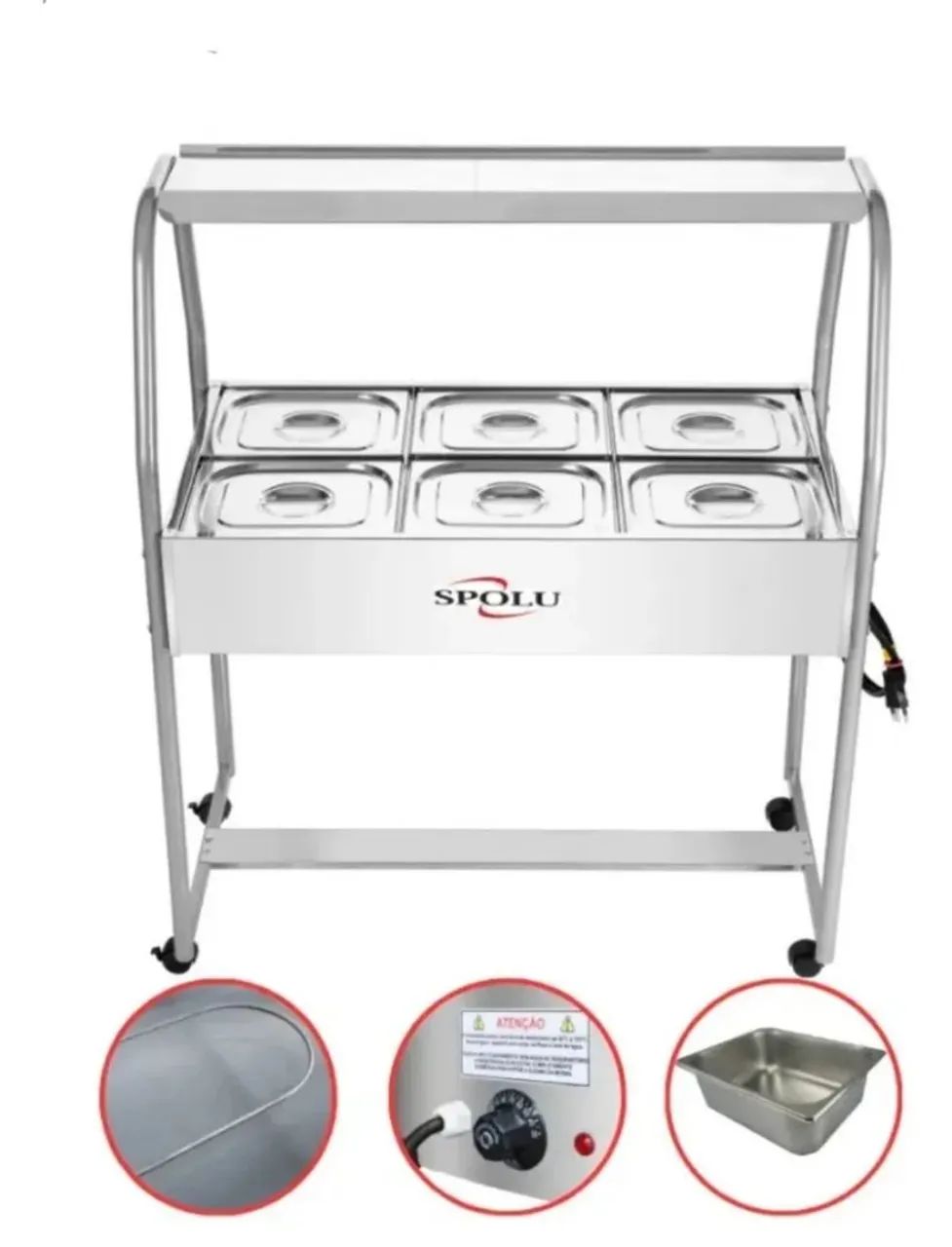 Buffet balcão térmico 6 cubas SPOLU