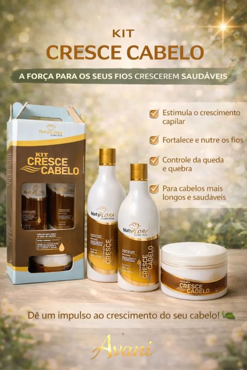 Kit Cresce Cabelo NatyFlora - Crescimento, Força e Brilho Intenso ? - Foto 4