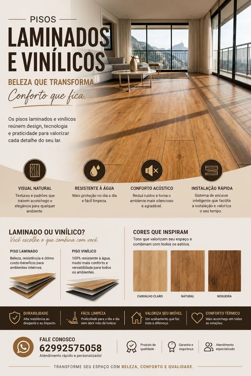 Piso laminado e Vinilico 