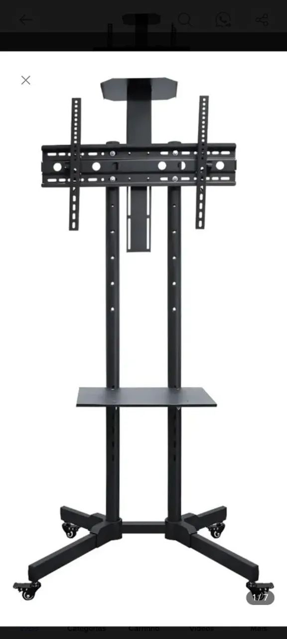 Pedestal com rodinhas para TVs de até 70 polegadas 