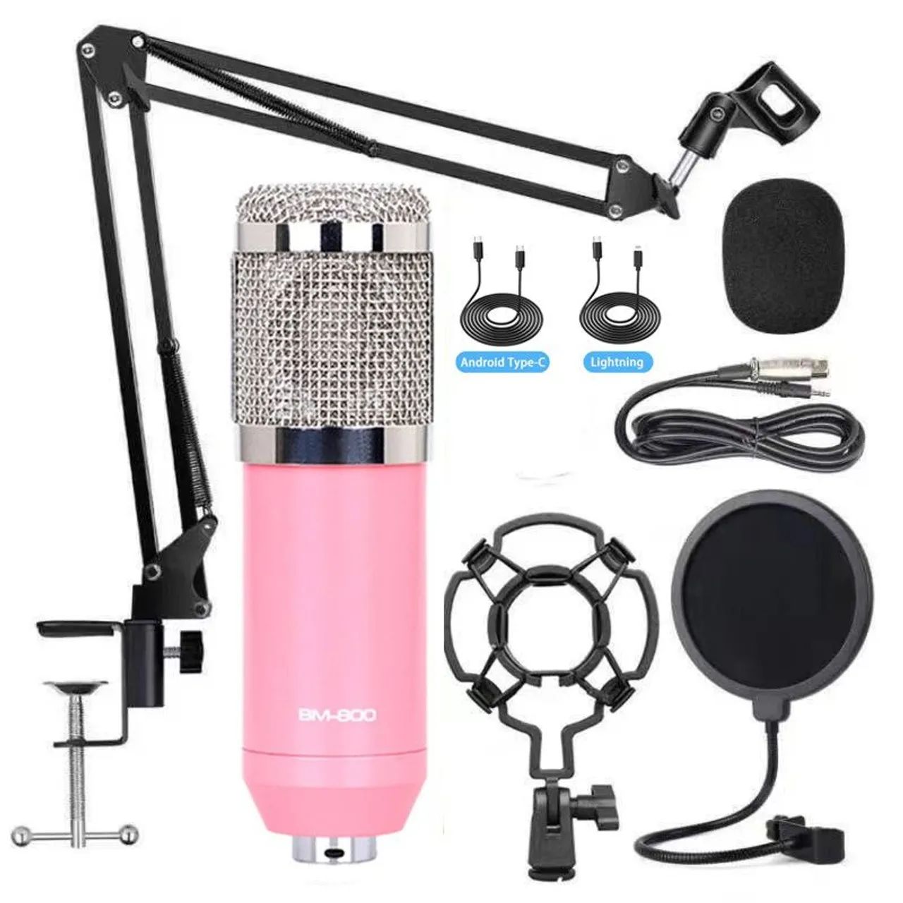Microfone condensador rosa BM 800
