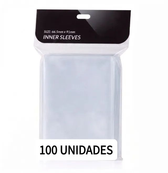 100 sleeves protetores de cartas transparente tcg 6,6x9,1cm - Foto 2