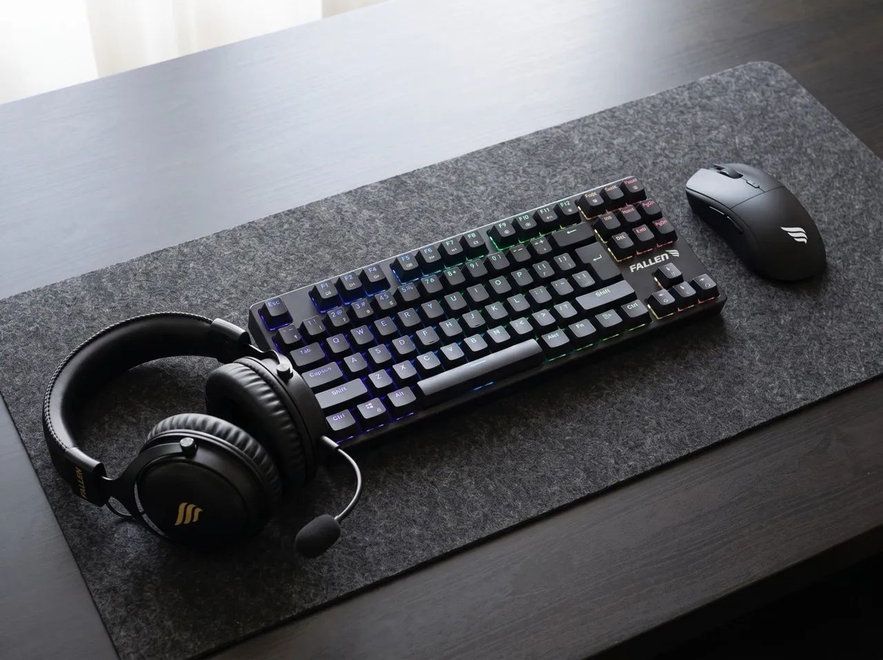 Mouse/Teclado Fallen Pantera PRO + Headset MORCEGO V2.