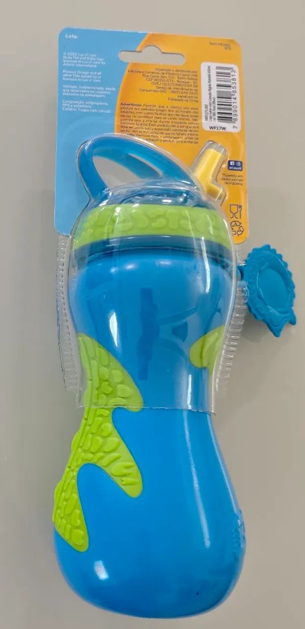 Garrafinha Infantil Nûby Gator Grip 450ml - Nova - Foto 2