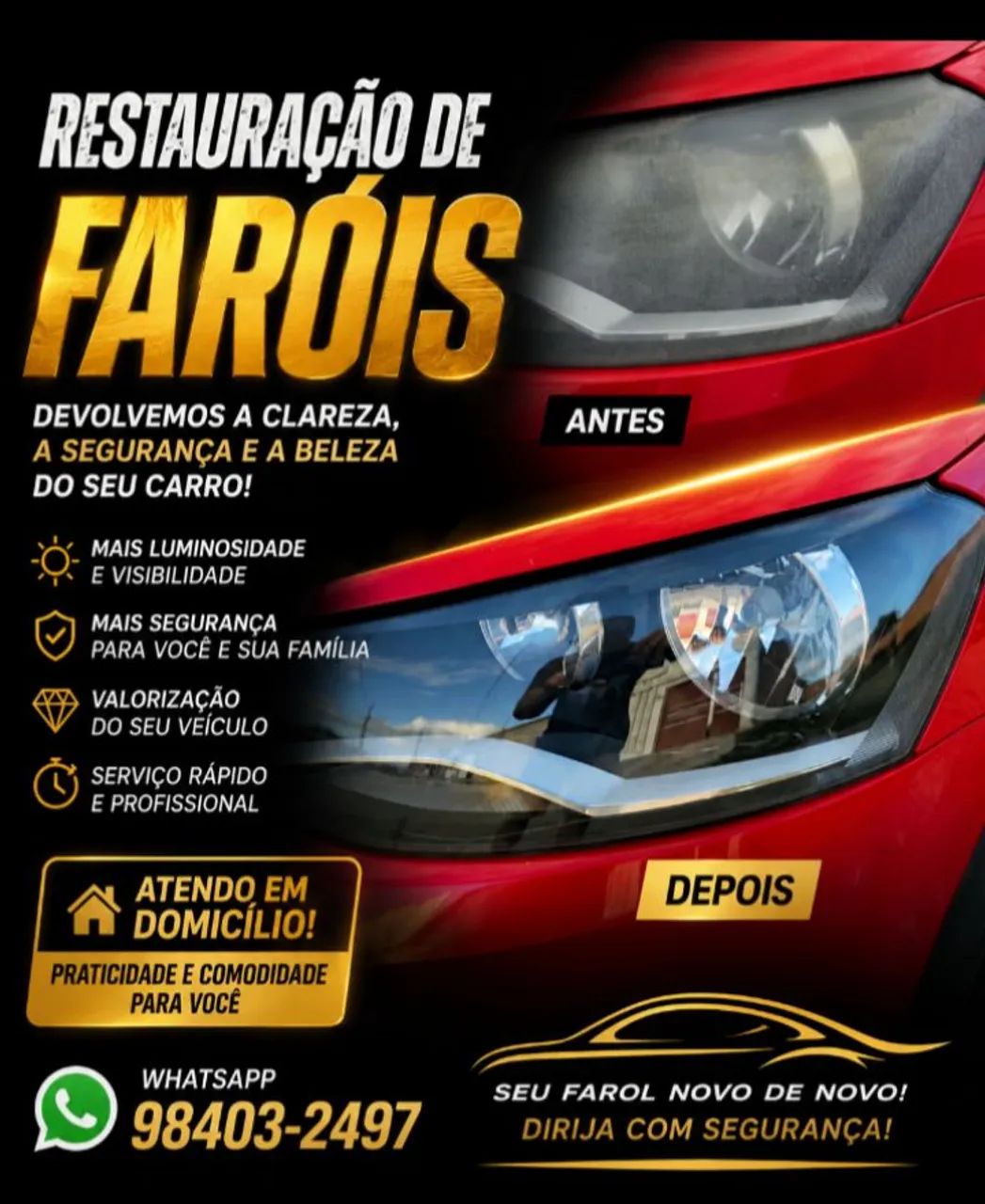 Restauração de faróis, capas de volante - Foto 3
