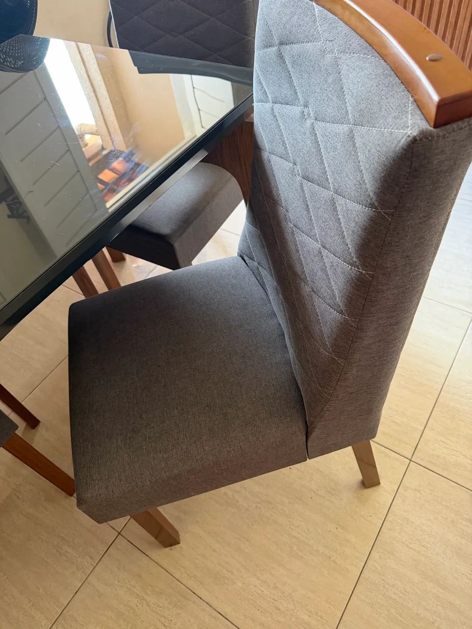 Mesa de jantar tampo em vidro - Foto 4