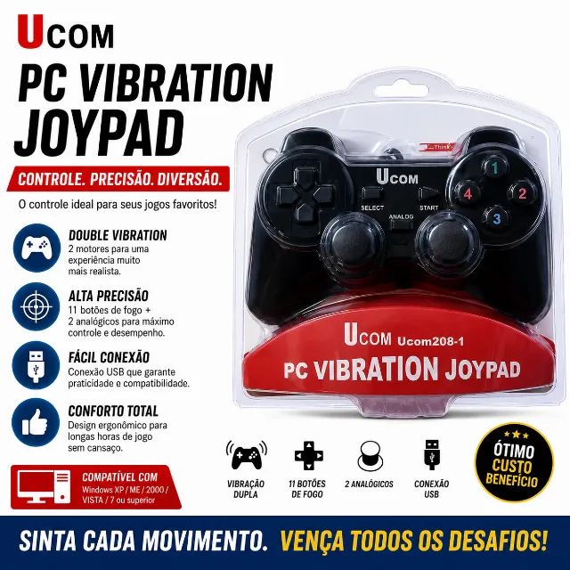 Controle Joystick Pc Usb com fio 