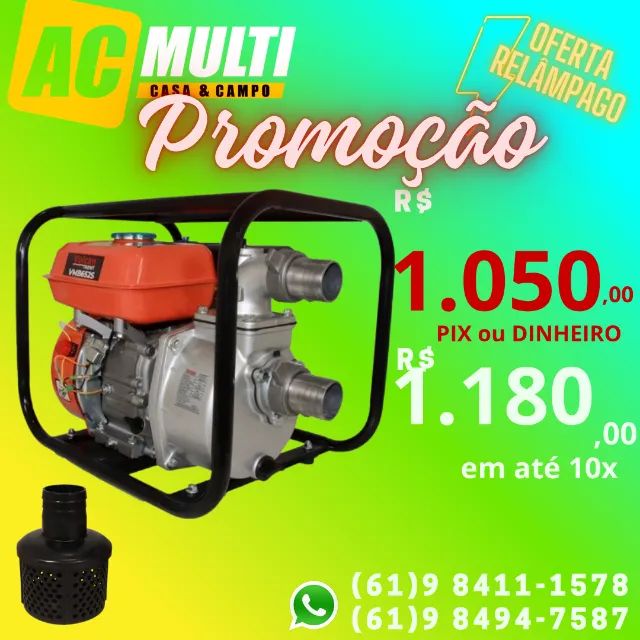 MOTOBOMBA GASOLINA 4T AUTOESCORVANTE 2'' POL. 196cc 6,5HP VMB652S VULCAN TRENT