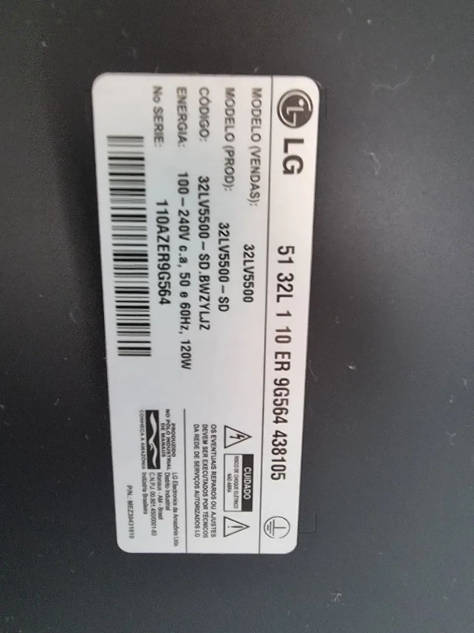 TV LG 32 polegadas Full HD COM DEFEITO Modelo 32LV5500 - Foto 3