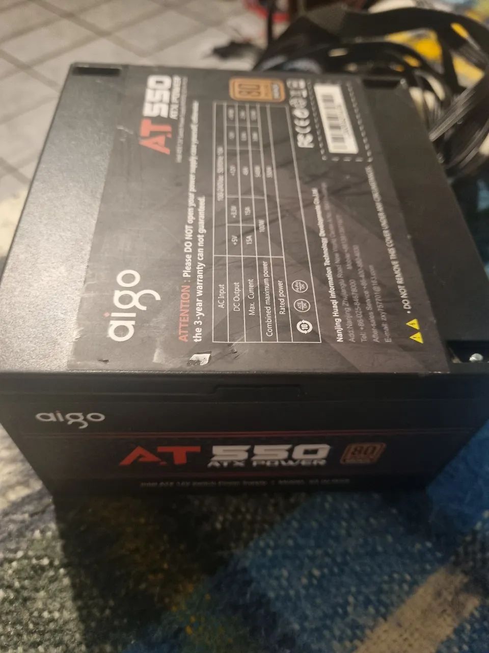 Fonte Aigo 550w 80 plus bronze 