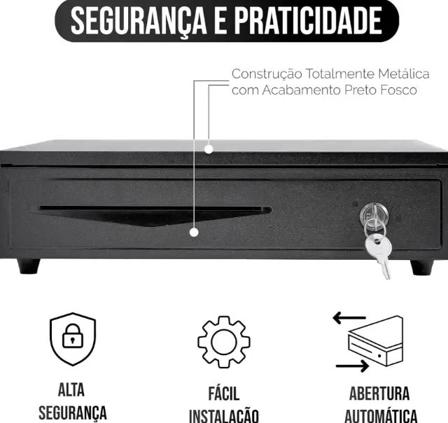 Caixa Registradora Automática e Manual com Gaveta de Dinheiro e Trava de Segurança - Foto 3