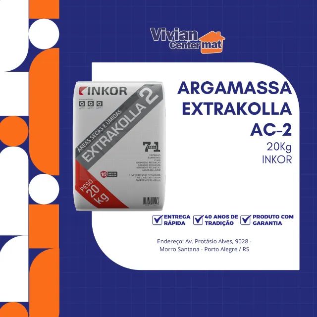 Argamassa Cimento Cola AC-2 20kg Extrakolla INKOR