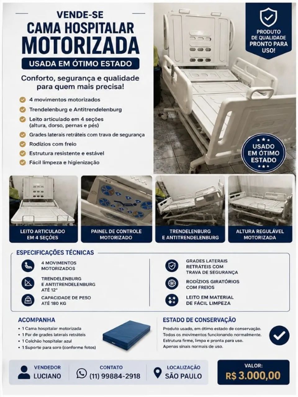 Cama Hospitalar Automatica