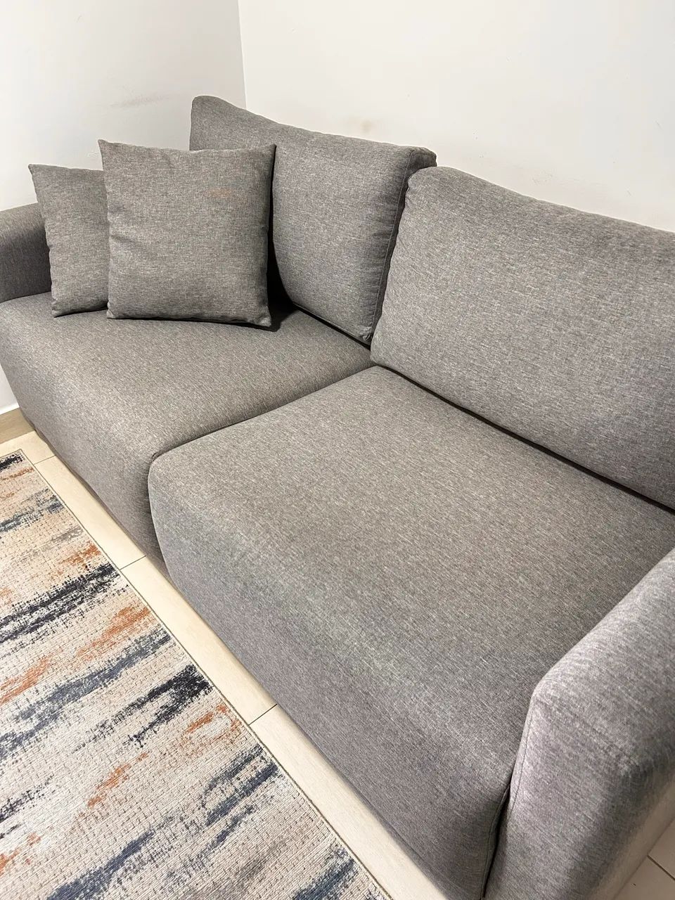 Sofá 2 Lugares Celine Poliéster Cinza 185 cm