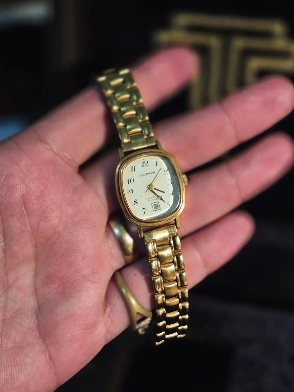 TECHNOS | SWISS MADE | AUTOMATIC DATE | FULL GOLD PLATED - Foto 5