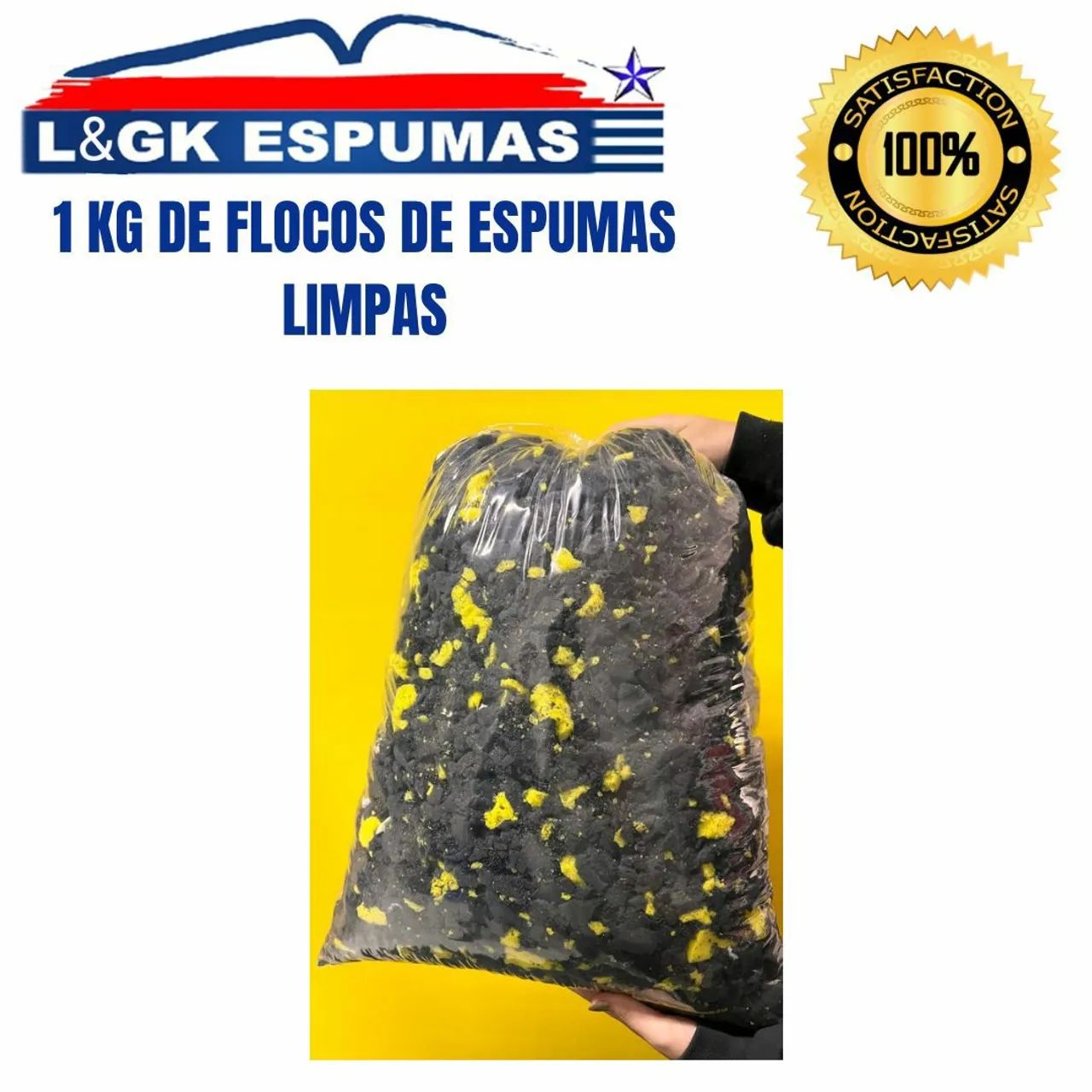 Saco de 1KG de flocos de espuma limpa. Enchimento de almofada, puff, travesseiro, etc