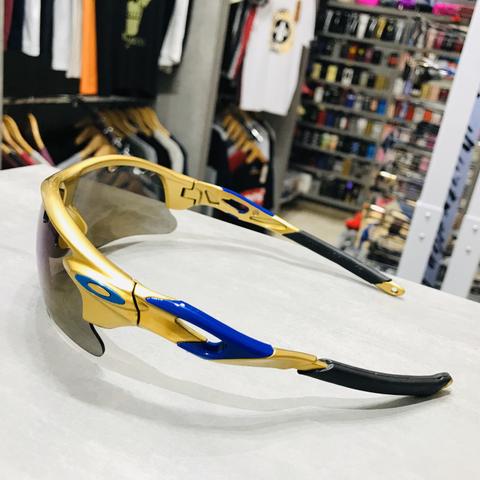 Óculos de Sol Oakley Ouro com Azul Metálico Ciclismo Esporte - Foto 2