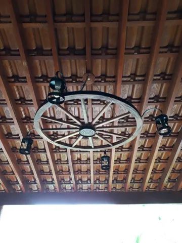 Luminária roda de carroça pendente  - Foto 3