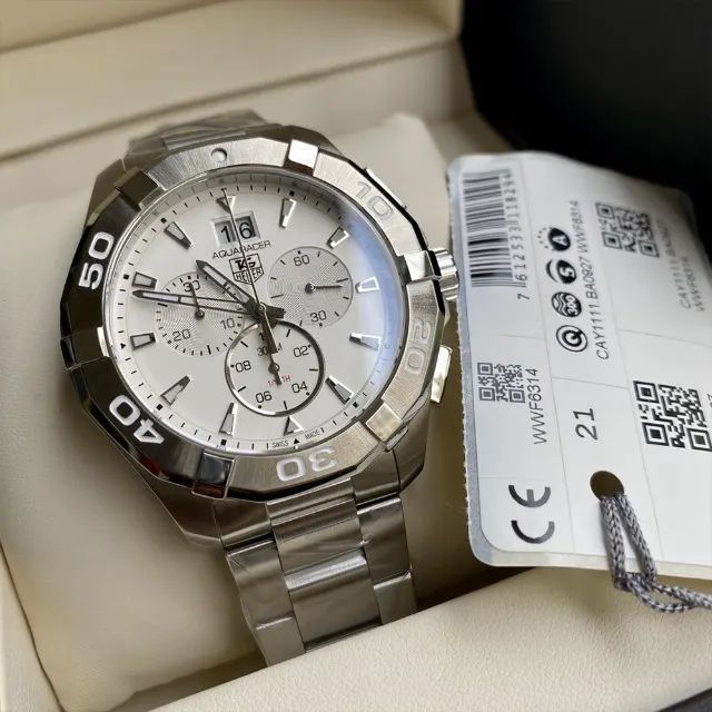 Rel gio Tag Hauer Aquaracer Chrono 300M Super Clone White Dial