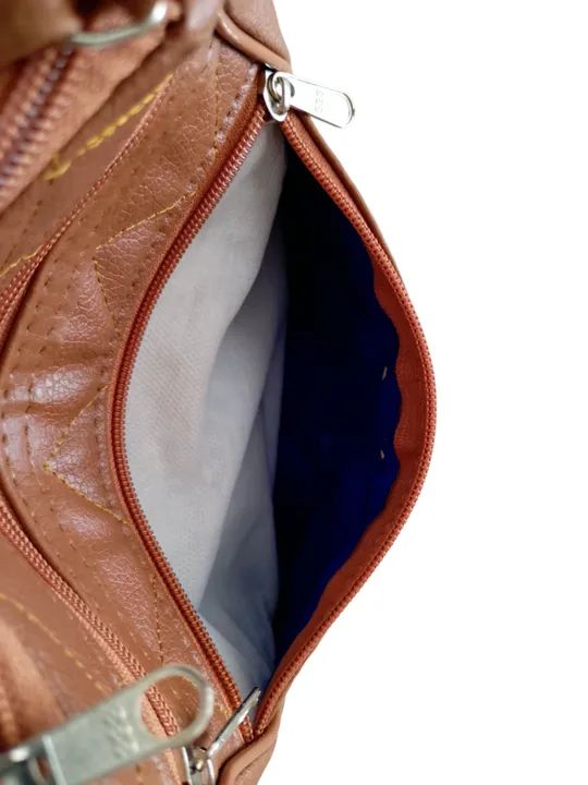 Bolsa Feminina Transversal Caramelo  3 Ziper - Foto 3