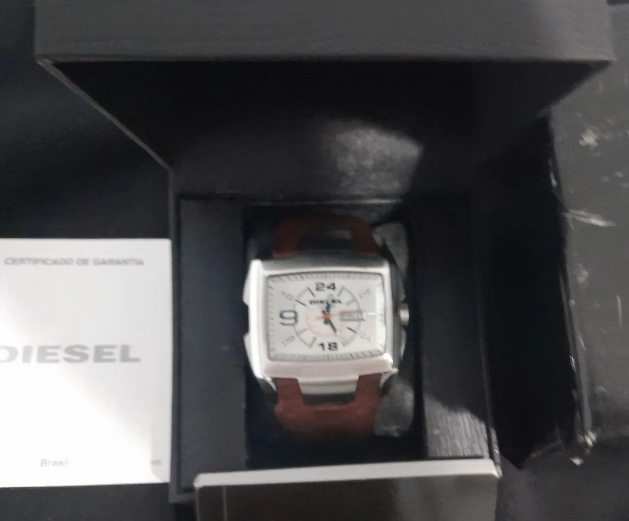 RELOGIO DIESEL ORIGINAL COM PULSEIRA DE COURO MARROM FRETE GRATIS - Foto 2
