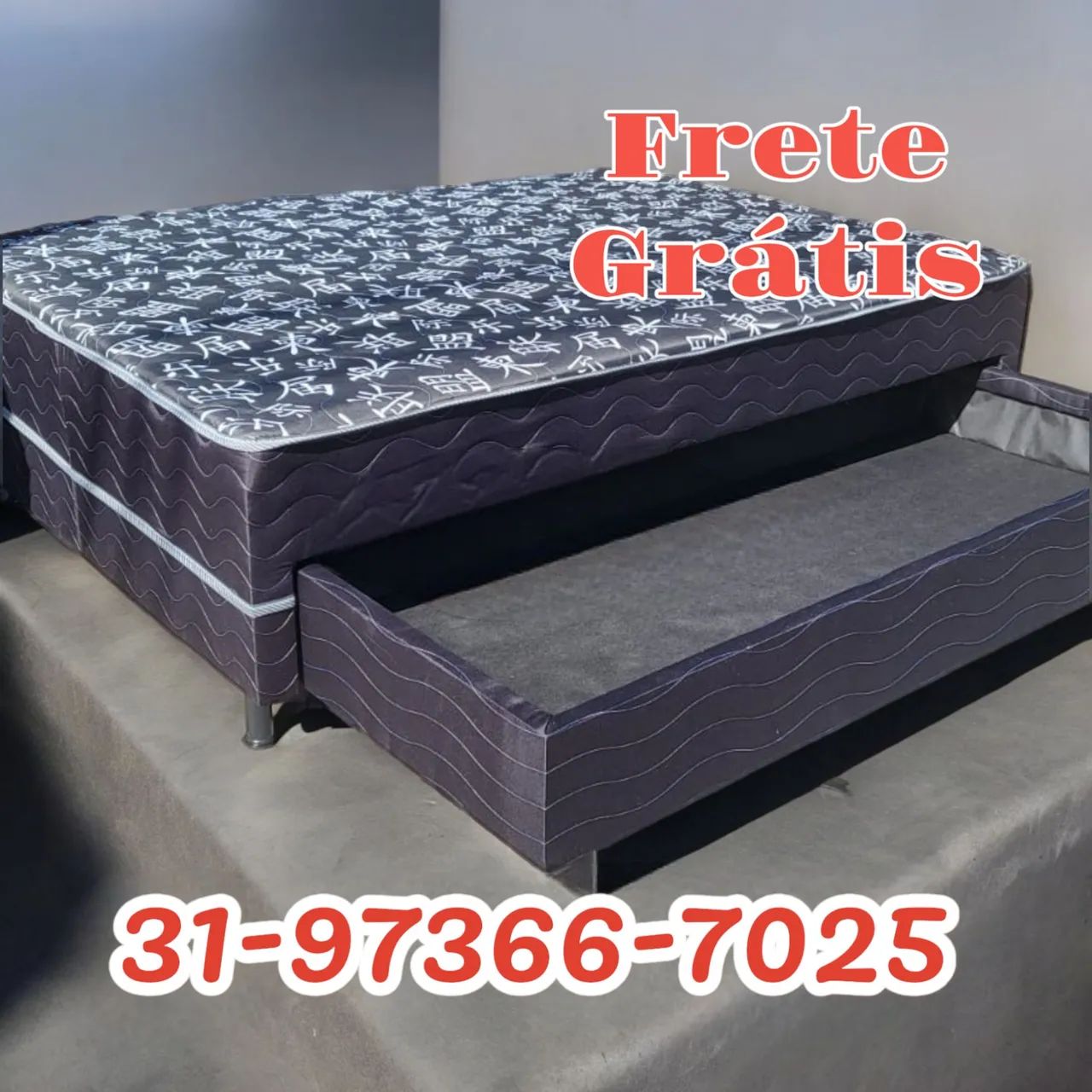 CAMA BOX CASAL NOVAS COM BAÚ AUXILIAR / ENTREGA GRÁTIS 