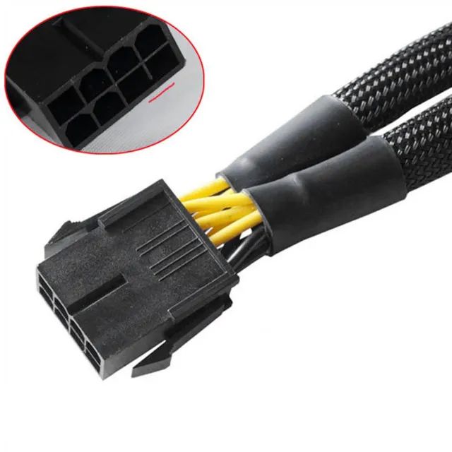 Cabo Adaptador Sleeved 32cm extensão de conexão PCI-E 8 pinos conectores PCIE 6 + 2 Pinos - Foto 5