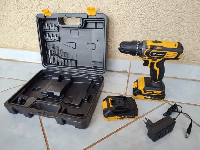 Parafusadeira Furadeira de Impacto 3/8 Pol. 20V com 2 Baterias 1.5AH Lí-íon DEKO retirada - Foto 4