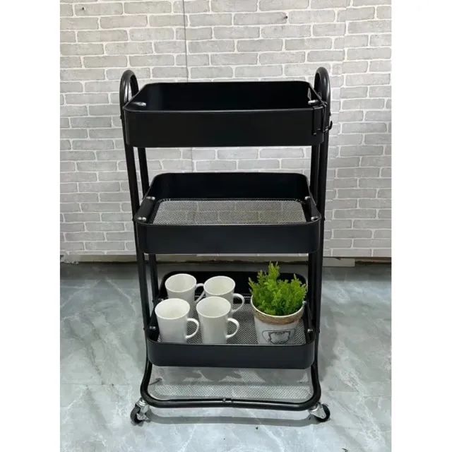 Carrinho Organizador Multiuso 3 prateleiras Berlim com rodinhas e freio