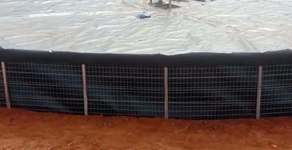 Tanque Elevado Reservatório Circular 10 Mil Litros Geomembrana Pead Preto - Foto 2