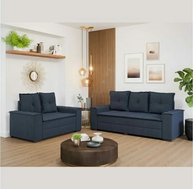 Conjunto de Estofados de 3 e 2 Lugares Barcelona Estofados Linhares  - Foto 5