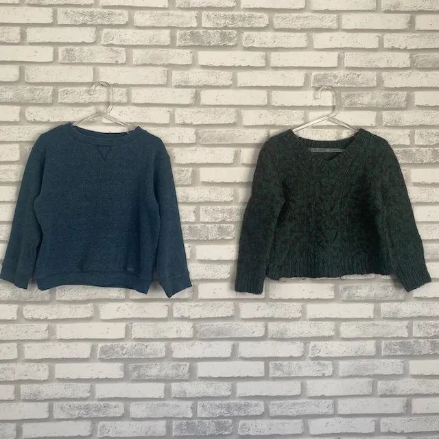 Kit Suéteres Bebês Green Azul + Verde de Lã Tamanho 24-36 Meses