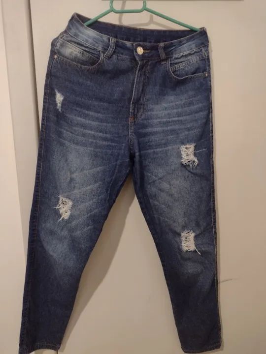 Calça jeans, boyfriends destroyed, usada, Tam 38