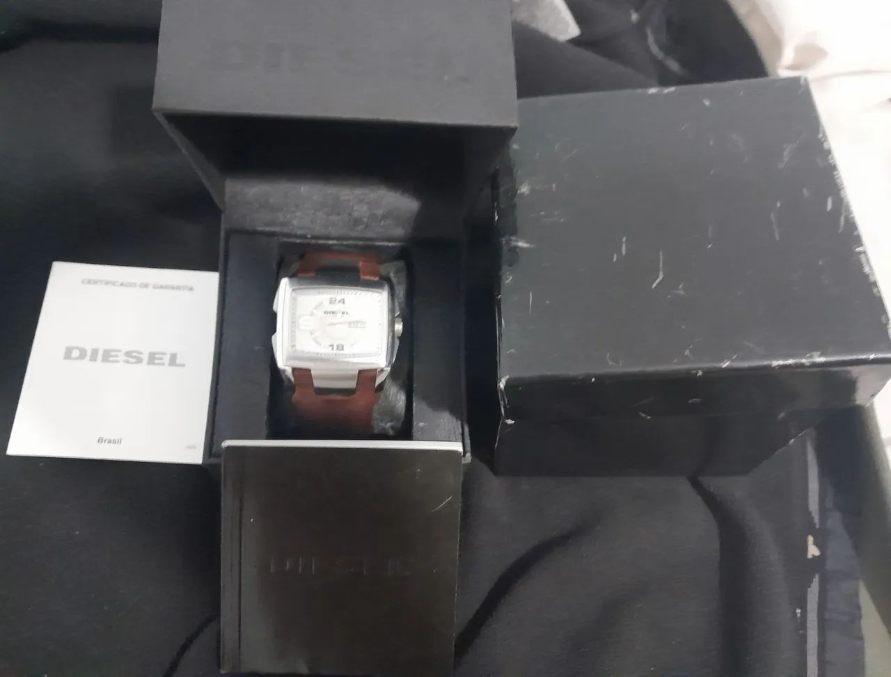 RELOGIO DIESEL ORIGINAL COM PULSEIRA DE COURO MARROM FRETE GRATIS - Foto 4