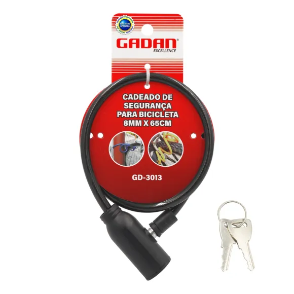 CADEADO PARA BICICLETA 8MM X 65CM - GADAN