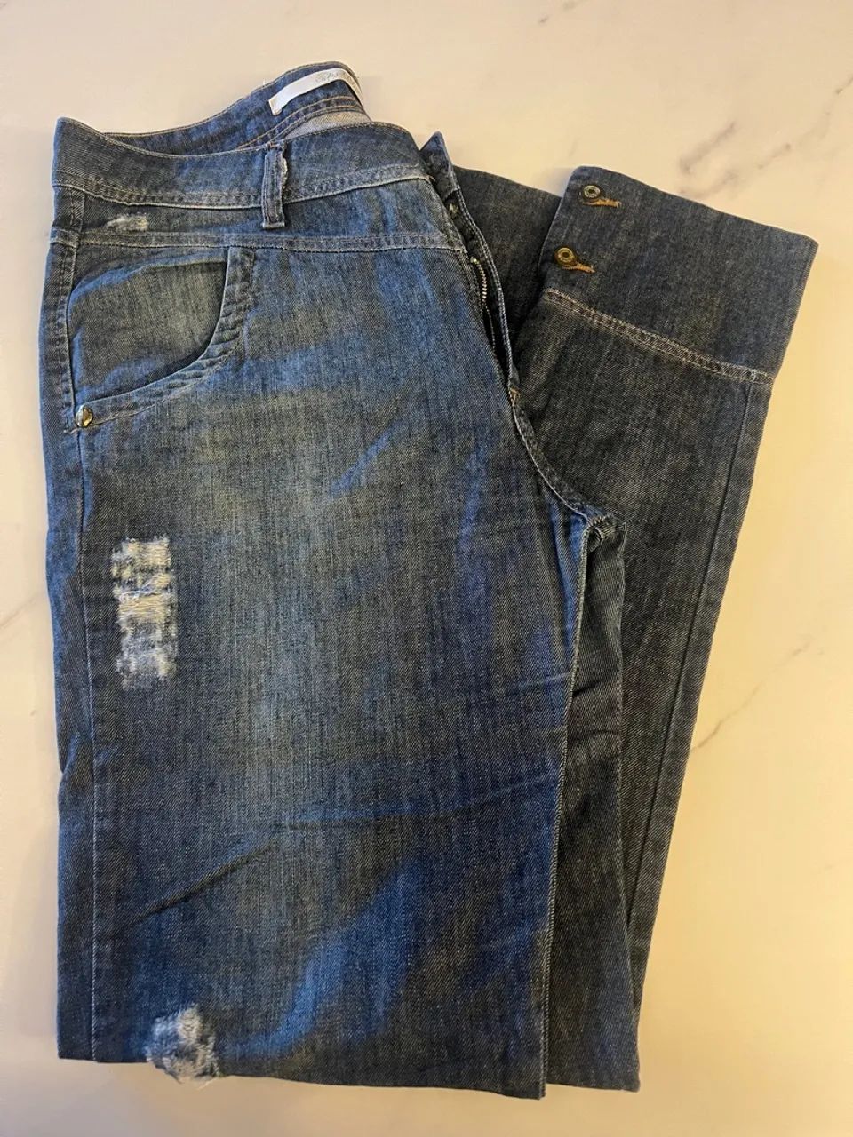 Calça Jeans Destroyed Feminina - Foto 5