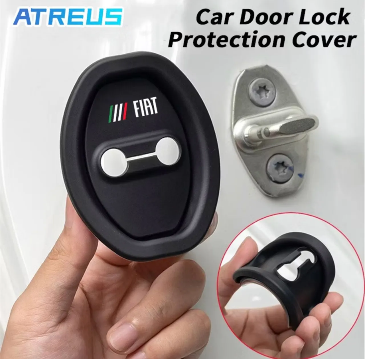 4 Peças Proteção Da Fechadura Da Porta Do Carro Anticolisão Em De Silicone Para FIAT