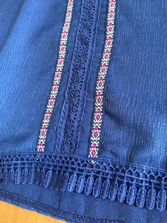 Blusa estilo hippie azul marinho  - Foto 3