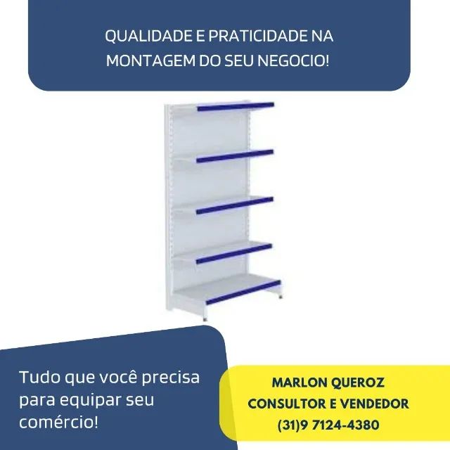 Gondola de Parede em Aço 1,70M de Altura Nova 